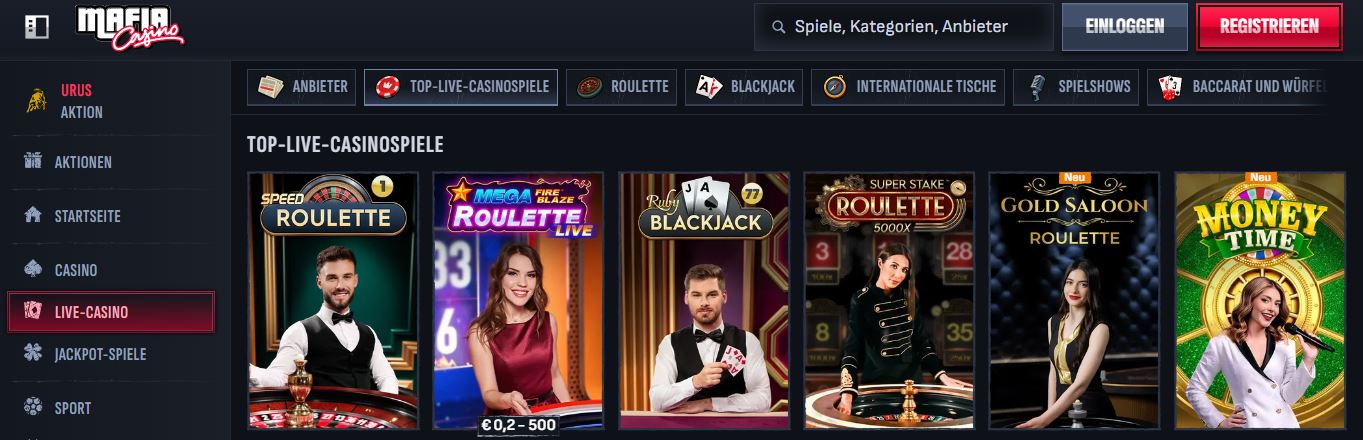 Spiele Live-Roulette und Blackjack mit echten Dealern